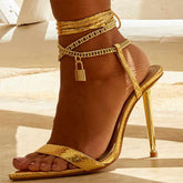 Sandalen mit Kettenabsatz